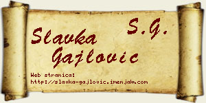Slavka Gajlović vizit kartica